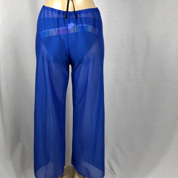 Zuliana Blue Size M/L Mesh Waist Tie Pants Made in USA New With Tags - Picture 4 of 4